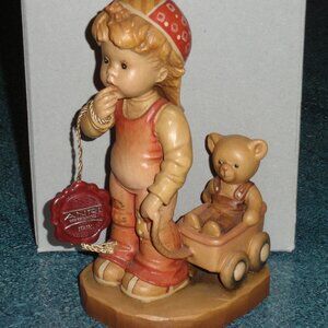ANRI Sarah Kay Wood Carved 6" Figure "Finding Our Way" Great Gift With Box!